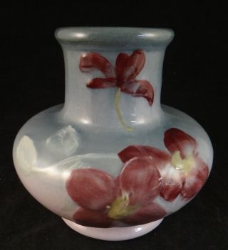 Vintage Weller Etna Hp Vase.  Floral Etna Pattern.  Marked,  5 3/8” Tall.  Early 20