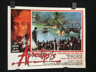 1979 Apocalypse Now Marlon Brando M.  Sheen Mexican Lobby Card 14 " X11 "