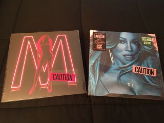 2 Mariah Carey Caution Lp’s Pink & Blue Vinyl Plus 3 Lithographs Lqqk