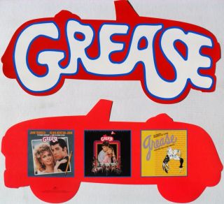 Grease U.  S.  Promo Cardboard Banner / Display - Olivia Newton - John,  John Travolta