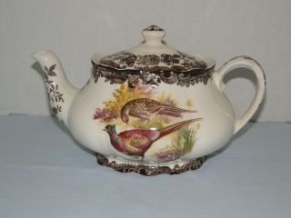 Vintage Royal Worcester Palissy Game Birds Series Large Teapot