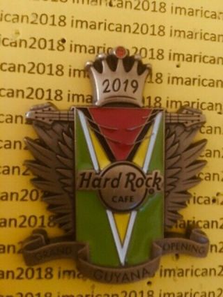 Hard Rock Cafe 2019 Guyana Grand Opening Pin With Card