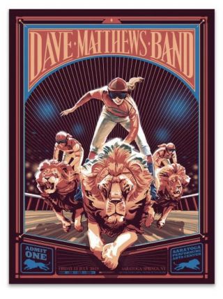 Signed Rich Kelly Dave Matthews Band Poster Saratoga Springs Ny 6/12 2019 /959