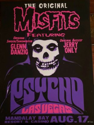 Misfits Psycho Las Vegas Silkscreen Poster 6/17/2019 Limited 881/1000