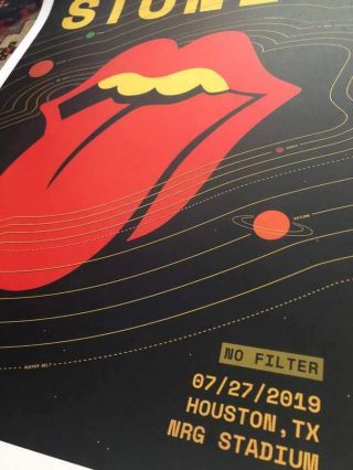 ROLLING STONES VENUE SPECIFIC 2019 TOUR POSTER HOUSTON TEXAS LITHOGRAPH.  LOOK 2