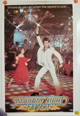 Vintage 1977 Saturday Night Fever Licensed Retail Movie Poster John Travolta