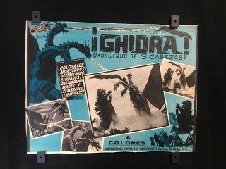 1964 Ghidora,  The Three - Headed Monster Authentic Mexican Lobby Card 16 " X12 "
