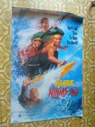 Surf Ninjas Movie Poster Boys Surfing Video Store Promotional Promo