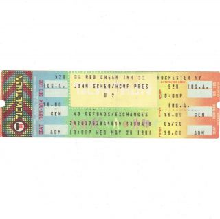 U2 Full Concert Ticket Stub Rochester York 5/20/81 I Will Follow Boy Tour