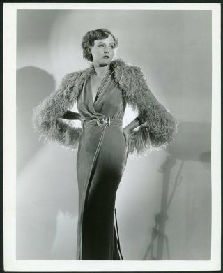 Madge Evans In Stylish Gown Vintage 1930s Portrait Dblwt Photo