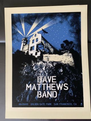 Dave Matthews Band Poster San Francisco Alcatraz 2009 Golden Gate Park Methane