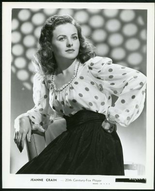 Jeanne Crain Vintage 1940s 20th Century Fox Portrait Photo