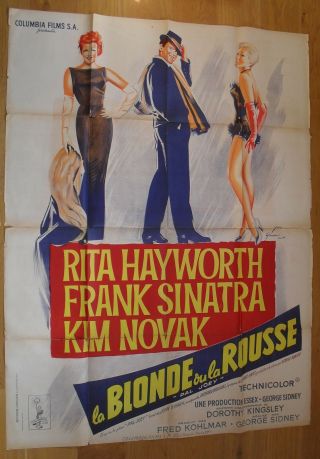 Pal Joey Frank Sinatra Rita Hayworth French Movie Poster 63 " X47 " 