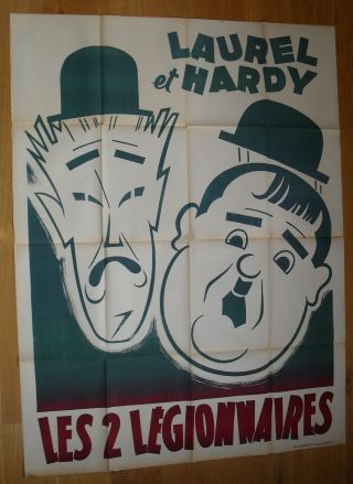 Laurel & Hardy Beau Hunks French Movie Poster 63 " X47 " R50s
