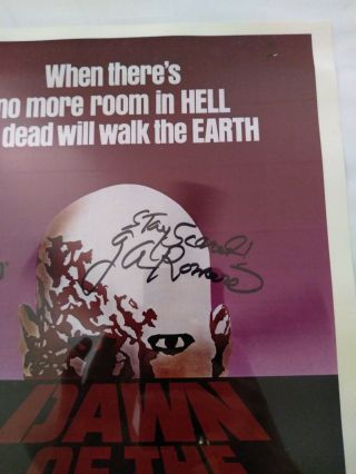 DAWN OF THE DEAD GEORGE A ROMERO SIGNED AUTOGRAPHED Movie Poster 2