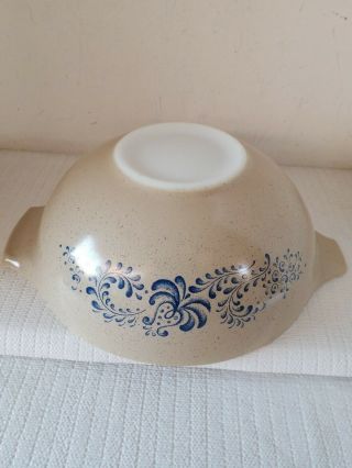 Vintage PYREX Homestead Tan & Blue Cinderella Nesting Mixing Bowl 441 - 444 4