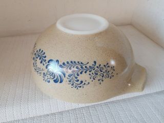 Vintage PYREX Homestead Tan & Blue Cinderella Nesting Mixing Bowl 441 - 444 6
