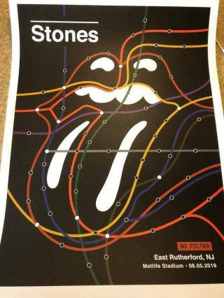 Rolling Stones 2019 Tour Poster York Jersey Eath Rutherford Met Life Nyc