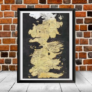 Game of Thrones Westeros Map Winterfell Finale Art Gift Stark Lannister Jon Snow 2