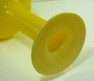 Holmegaard Style of Otto Brauer Gulvase Vase Yellow & Opal Cased 15.  5” Carnaby 3