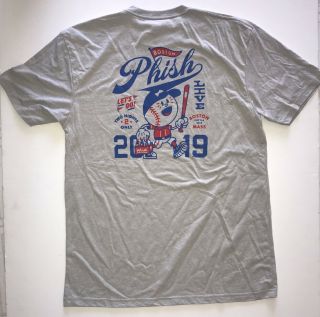 Phish Boston T Shirt Fenway Park Xl Grey Pop Up Baseball T - Shirt 2019 Tour