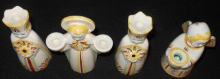 4 VINTAGE ROYAL COPENHAGEN FAIENCE ALUMINIA PRINCES AND ANGELS CANDLE HOLDERS 2