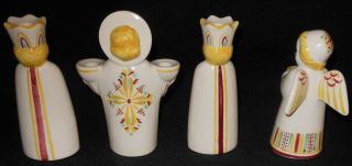 4 VINTAGE ROYAL COPENHAGEN FAIENCE ALUMINIA PRINCES AND ANGELS CANDLE HOLDERS 3