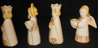 4 VINTAGE ROYAL COPENHAGEN FAIENCE ALUMINIA PRINCES AND ANGELS CANDLE HOLDERS 4