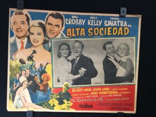 1956 High Society Frank Sinatra Mexican Movie Lobby Card 16 " X12 "
