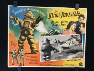 1957 The Invisable Boy Richard Eyer Mexican Movie Lobby Card 16 " X12