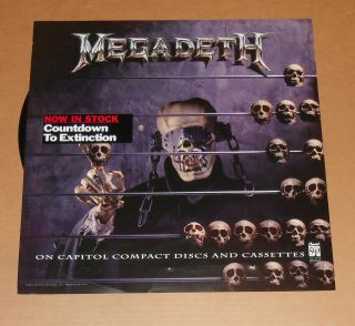 Megadeth Countdown To Extinction 1992 Promo Poster 18x18