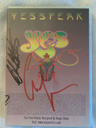 Yes Yesspeak Dvd Signed By Jon Anderson,  Chris Squire,  Alan,  Rick & Steve
