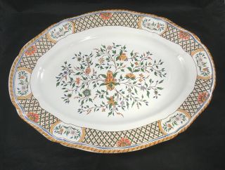 Gien Rouen Au Sainfoin Oval Serving Platter 15 1/4” Dish Made In France Floral