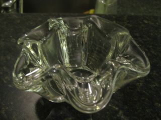 Vannes Le Chatel Clear Glass Flower Bowl Dish France Signed