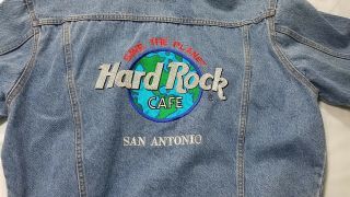 Hard Rock Cafe San Antonio Tx Womens Denim Jean Jacket Save The Planet M Coat