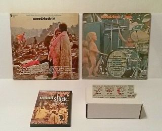 Woodstock 1 & 2 Vinyl Lps,  3 Day Ticket,  Woodstock Movie Dvd,  Bonus