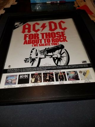 Ac/dc For Those About To Rock Rare Promo Poster Ad Framed