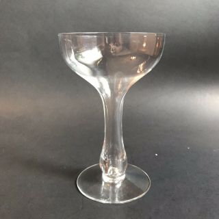 8 Vintage Hollow Bulbous Stem Coupe Saucer Art Deco Champagne Glasses 5 - 3/8” 7