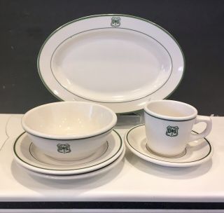 6 Pc U S Forest Service Dishes China W Platter