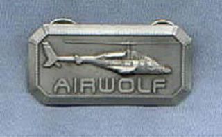 Airwolf Tv Series Helicopter 3 - D Relief Chest Metal Logo Pin