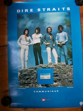 Dire Straits Communique 1979 Promo Poster U.  K.  Vertigo Mark Knopfler Rare Great