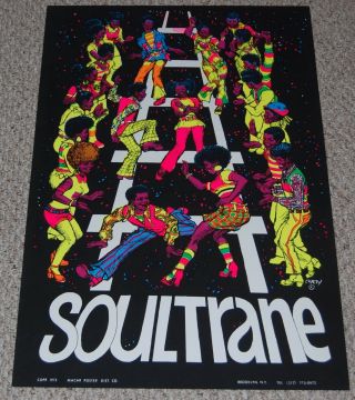 Soultrane Soul Train Funk Dance R&b Blacklight Poster 1972 Macar 2 Black Pride