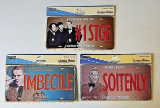 Retro 3 Stooges Novelty Car Truck License Plate Metal Auto Tag Collector Series