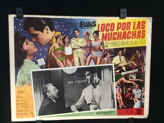 1965 Elvis Presley Girl Happy Mexican Lobby Card Art 16 " X12 "