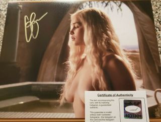 Emilia Clarke Topless Game Of Thrones Authentic Signed Autographed 8x10 Holo