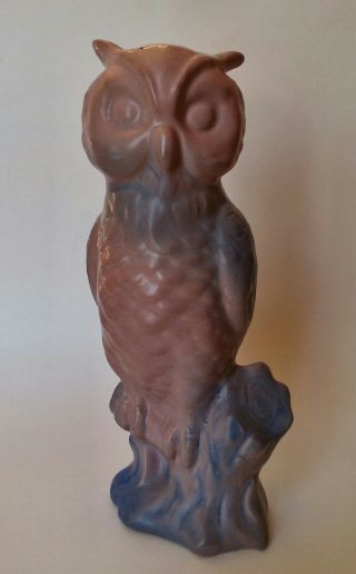 Van Briggle Art Pottery Owl Figurine,  Artist Signed,  Dusty Rose,  Art Nouveau