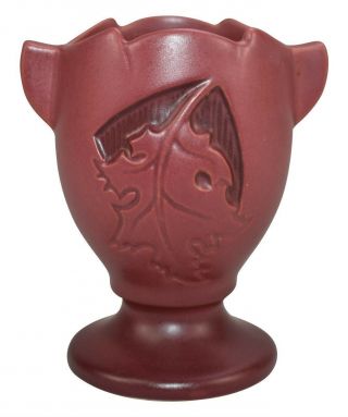 Roseville Pottery Silhouette Red Ceramic Vase 779 - 5