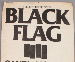 RARE 70s Vintage BLACK FLAG Punk Rock Underground Band California Concert Poster 2