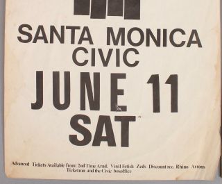 RARE 70s Vintage BLACK FLAG Punk Rock Underground Band California Concert Poster 3