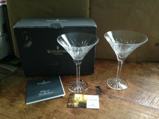 Waterford Crystal Seahorse Martini Glasses Mib Made In Ireland
